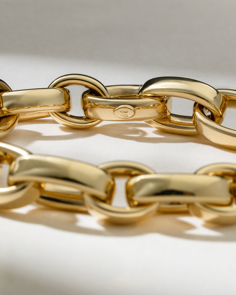 18K Yellow Gold Trendy Chain-Bracelet