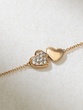 18K Rose Gold Double Heart Bracelet with Diamonds