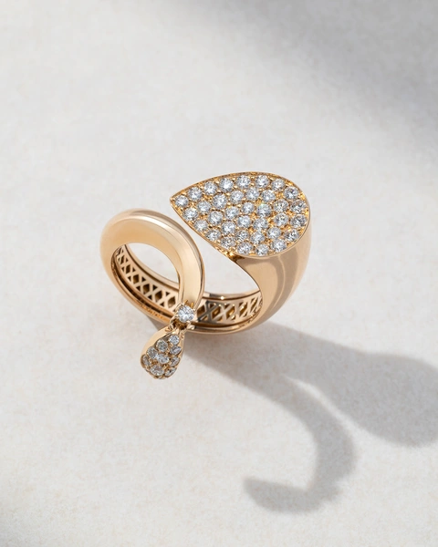 Δαχτυλίδι από 18Κ Ροζ Χρυσό με Μπριγιάν ξεχωριστής αισθητικής