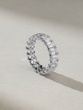 Stunning 18K White Gold Ring with Emerald Cut Diamonds