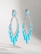 18K White Gold Earrings with Turquoise Stones and Diamonds - Image 5