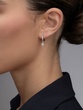 18K White Gold Drop Earrings with Pear shaped and Brilliant Diamonds