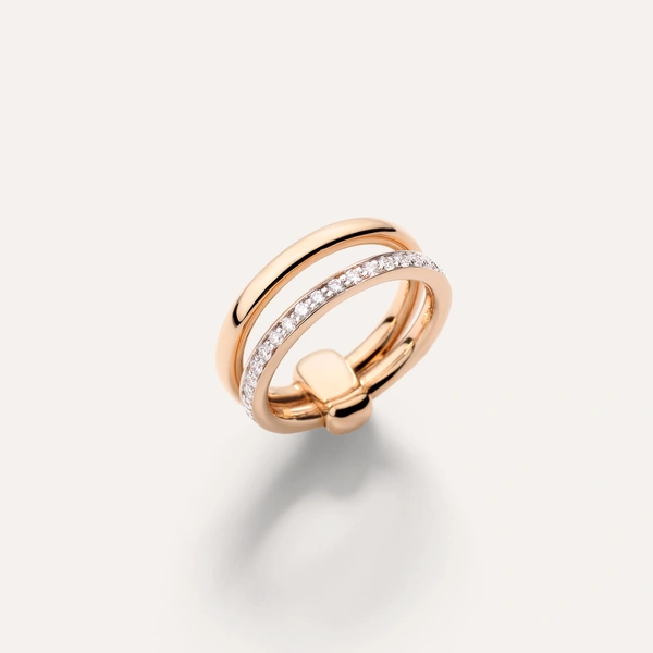 Together Ring in 18k rose gold white diamonds