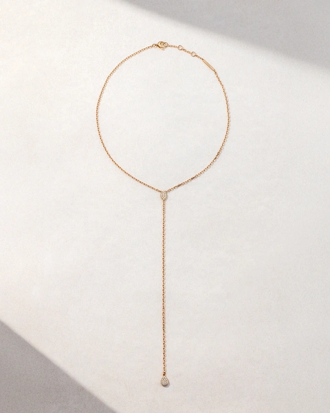 Necklace in 18K Rose Gold with Brilliant Cut Diamonds