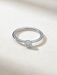 18K White Gold Diamond Flower Ring