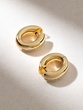 18K Yellow Gold Bold Hoops with Diamonds