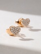 18K Rose Gold Heart Stud Earrings