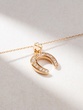 18K Rose Gold Horseshoe Necklace with Diamonds