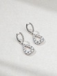 18K White Gold Earrings with Drop Shape and Diamonds