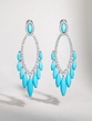 18K White Gold Earrings with Turquoise Stones and Diamonds - Image 1