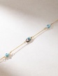 18K Yellow Gold Turquoise and Mother of Pearl Bracelet