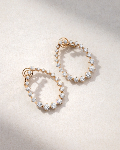Earrings in 18K Rose Gold with Brilliant-Cut Diamonds