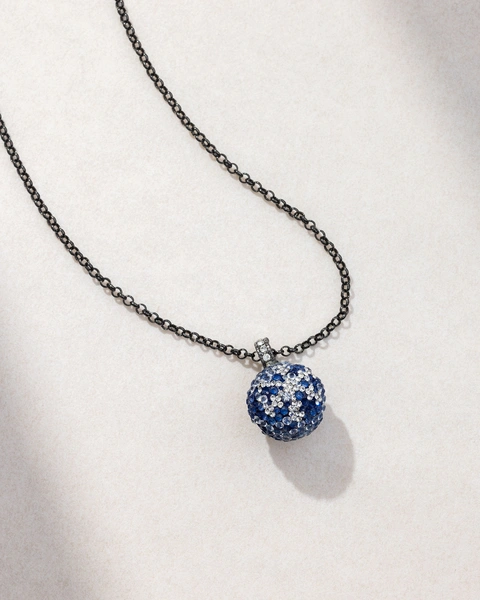 Sparkly Blue Ornament Necklace