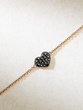 18K Rose Gold Bracelet with Black Diamond Heart