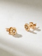 Rose Gold K18 Flower Earrings with Brilliants