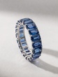 18k White Gold Ring with Blue Sapphires