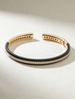 18K Rose Gold Black Enamel and Diamonds Cuff Bracelet