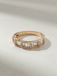 18Κ Rose Gold Ring with Baguettes and Brilliants