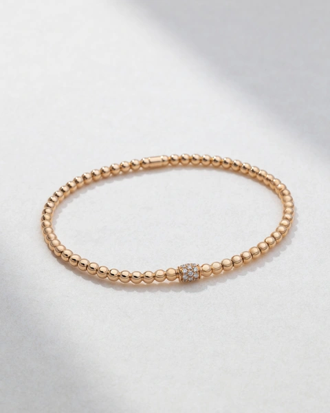 Bracelet in 18K Rose Gold with Brilliant-Cut Diamonds