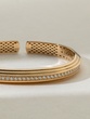 18K Rose Gold Cuff with Layers and a Diamond Line