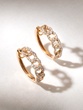 18K Rose Gold Gourmet Chain Hoop Earrings