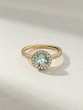 18Κ Yellow Gold Ring with Brilliants and Aquamarine