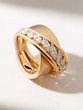 18K Rose Gold Ring with Intertwining Bands and Marquise Diamonds