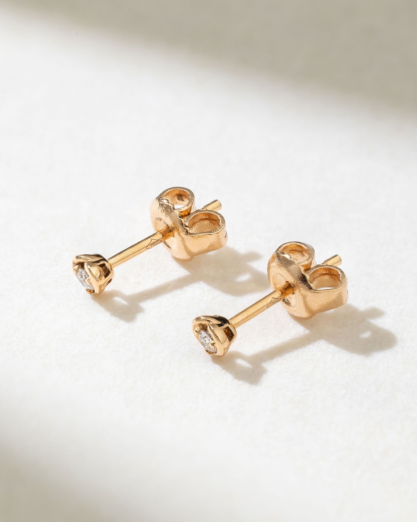 Gold Earrings K18 with Brilliants