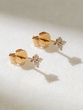 Flower Gold Earrings K18 with Brilliants