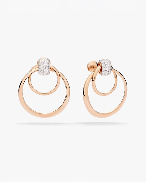 Pomellato Together Earrings in 18K Rose Gold with Brilliant-Cut Diamonds