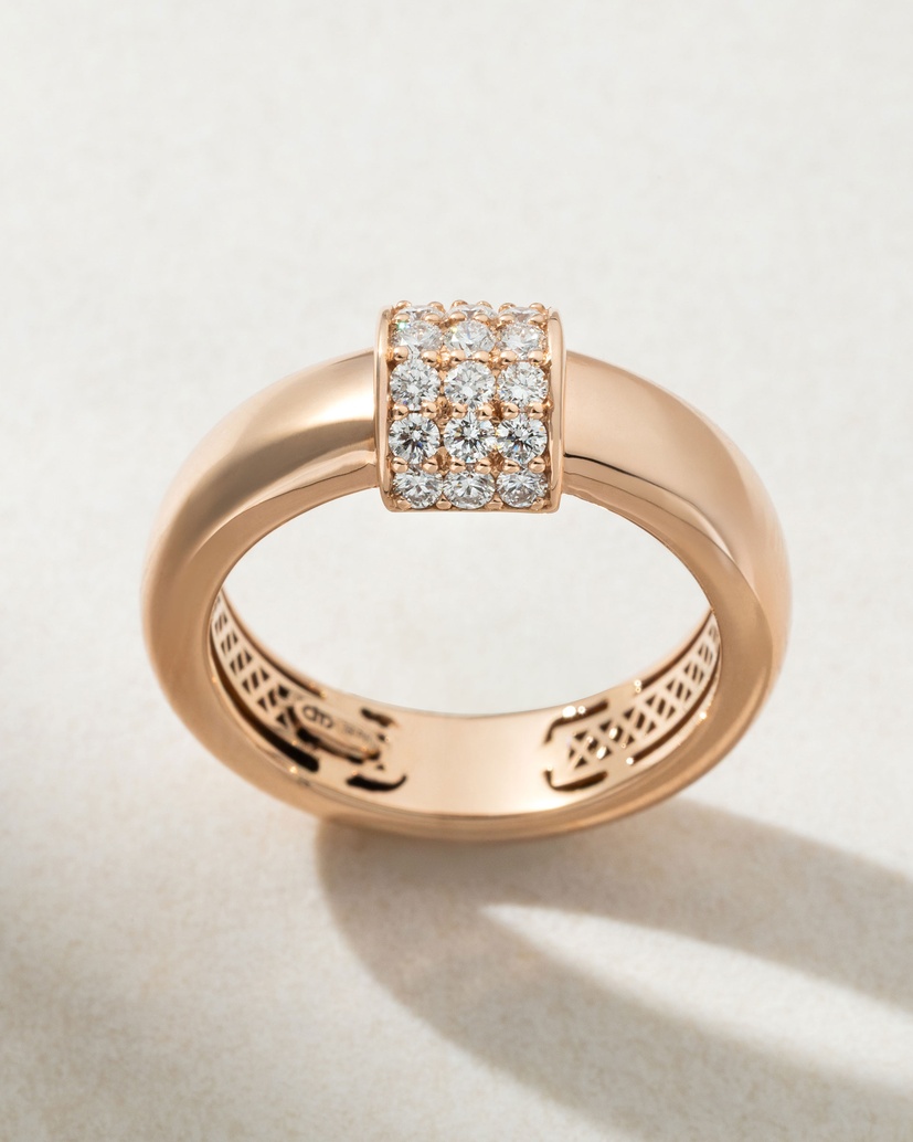 18Κ Rose Gold Ring with Diamond Center - Image 1