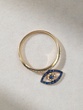 Evil Eye 18K Rose Gold Ring with Blue Sapphires and Diamonds