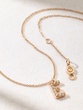 18K Rose Gold Letter Necklace with Diamonds