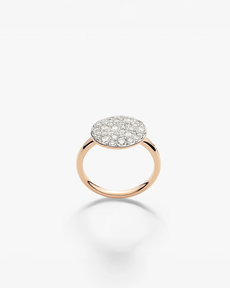 Sabbia ring in 18k rose gold with white diamonds