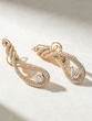 18Κ Rose Gold Snake Shaped Earrings with Poir and Brilliant Diamonds - Image 3