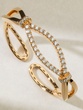 18K Rose Gold Wavy Cuff Bracelet with Diamonds