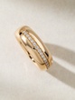 18K Rose Gold Bulky Band Ring with Diamonds