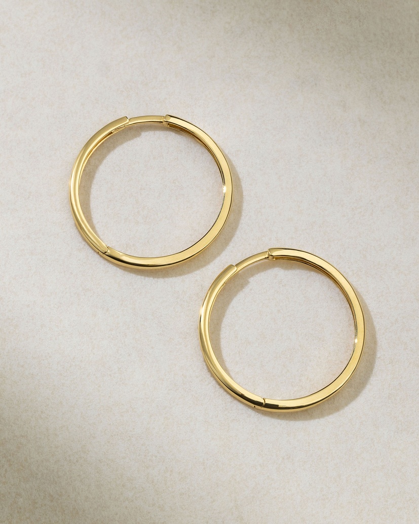 18K Yellow Gold Hoop Earrings