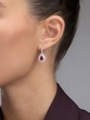 18K White Gold Drop Earrings with Rubies and Diamonds