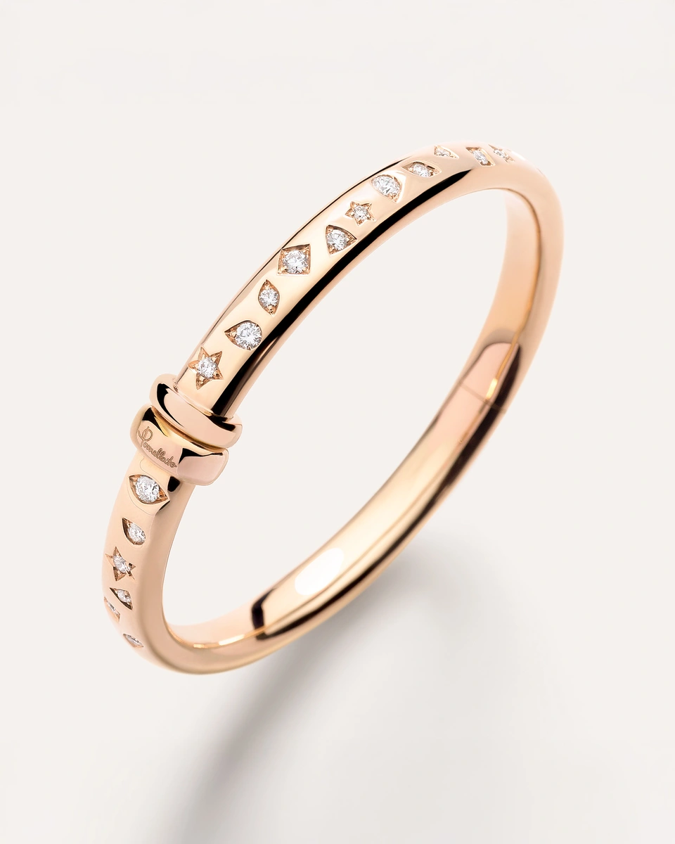 Iconica bracelet in 18k rose gold with white diamonds
