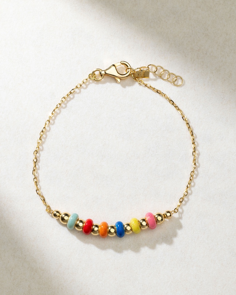 18K Yellow Gold handmade with Colorful Enamel