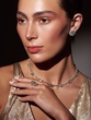18K White Gold Stud Earrings with Diamond Lace - Image 2
