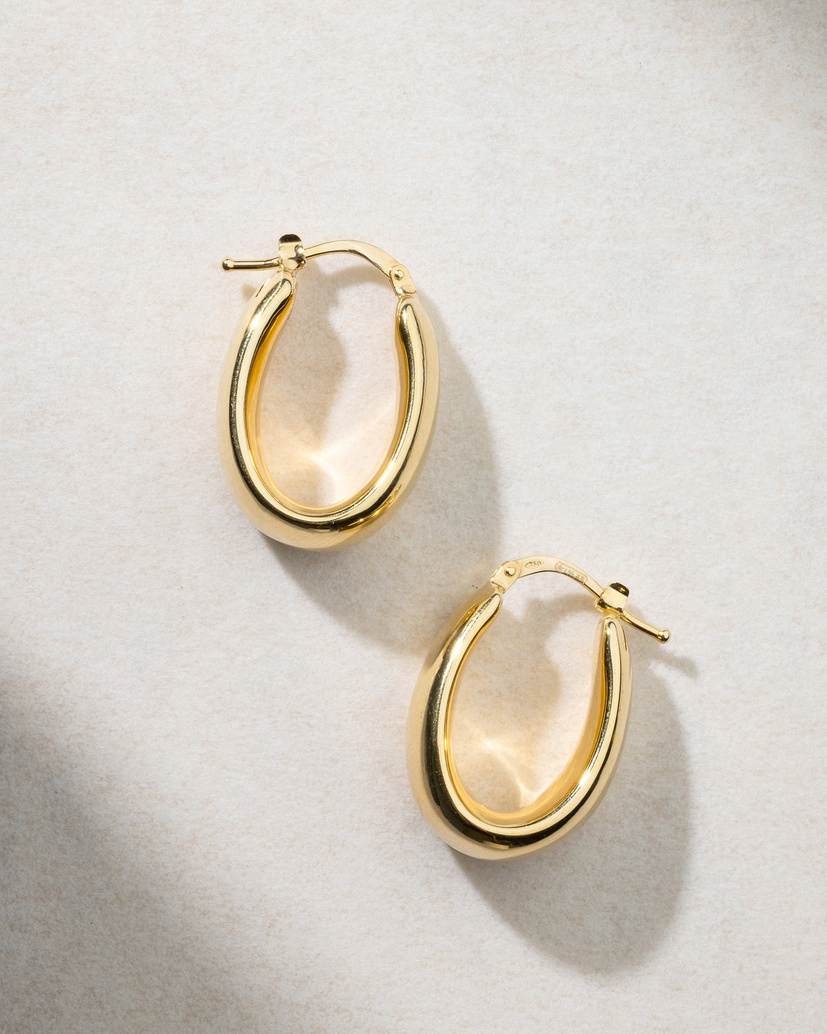 18K Yellow Gold Hoop Earrings - Image 2