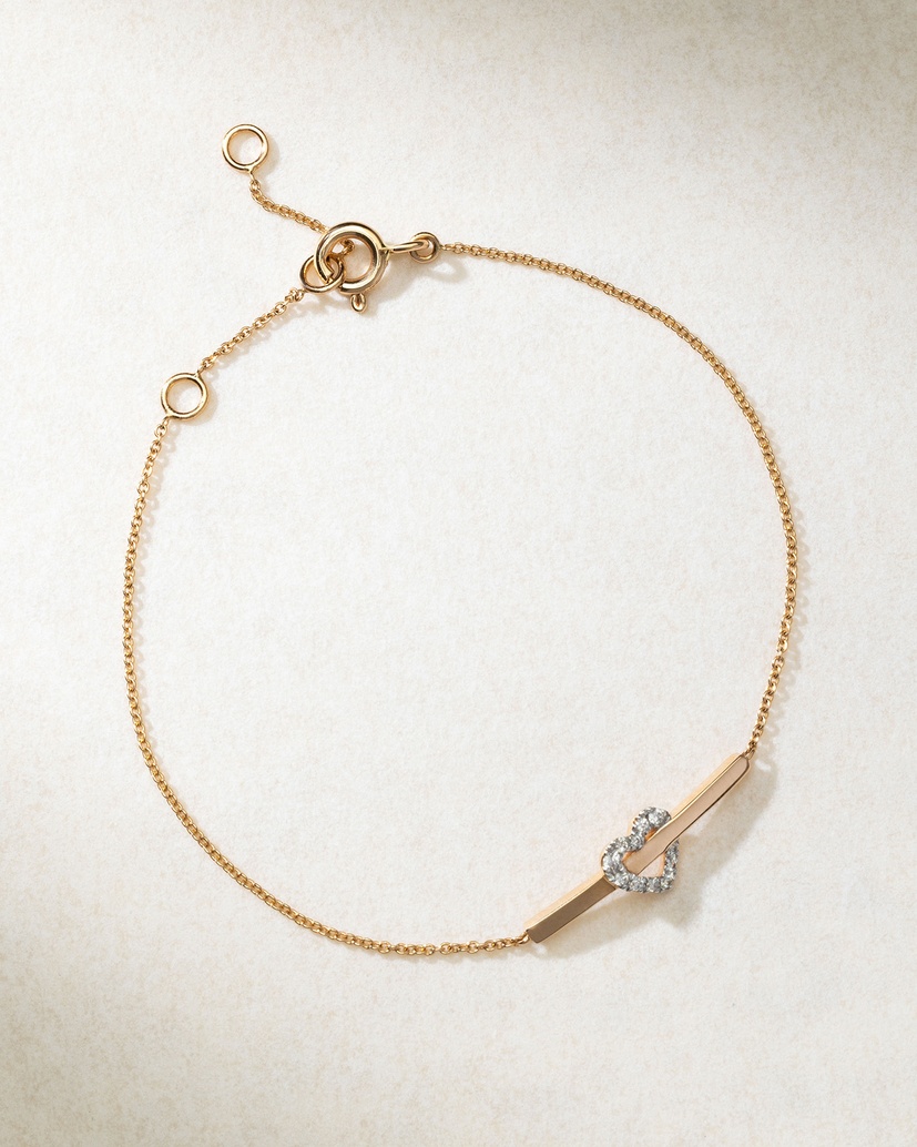 Valentine’s Diamond Heart 18K Rose Gold Bracelet