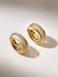 18K Yellow Gold Bold Hoops with Diamonds