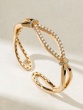 18K Rose Gold Wavy Cuff Bracelet with Diamonds