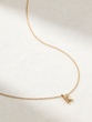 18K Rose Gold Small Letter Necklace with Diamonds