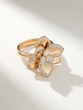 18K Rose Gold Ring with Flower and Diamonds