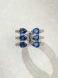 Blue Fire 18K White Gold Ring with Blue Sapphires and Diamonds