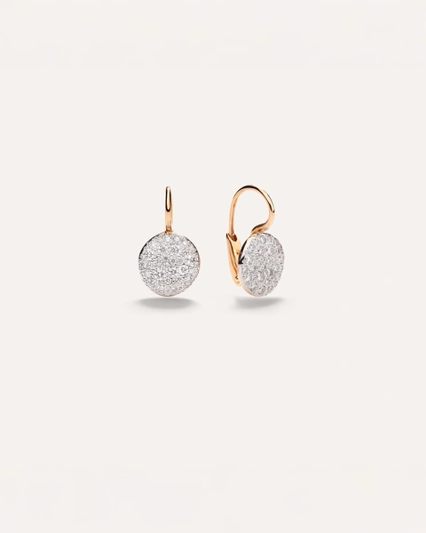 Sabbia earrings in 18k rose gold with 60 white diamonds